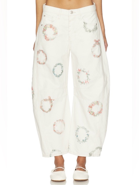 We The Free Denim - NWT We The Free Good Luck Printed Barrel Jeans